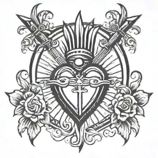 Sacred Heart With Daggers
