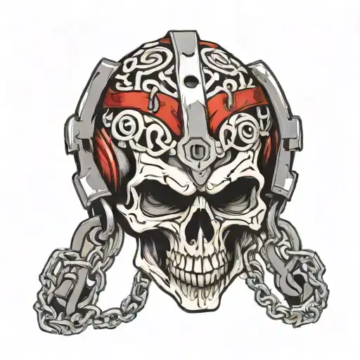 Skull Wwithe Chain Wrapped