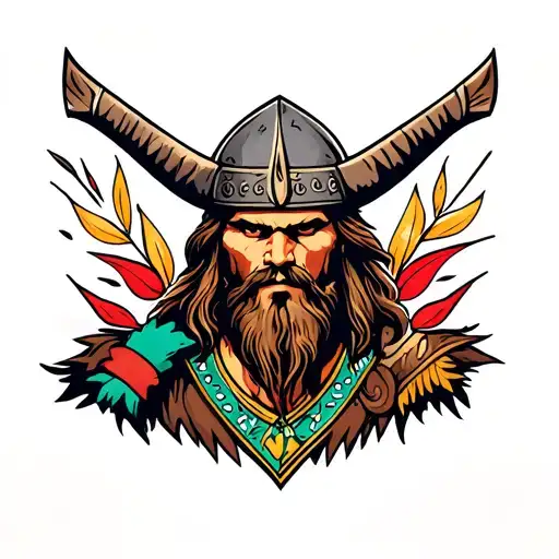 Viking Warrior With Mexican Influence