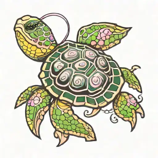 Sea Turtle Breast Cancer Ribbon