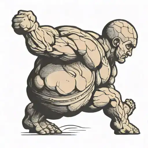 Sisyphus Pushing A Boulder Representing Life