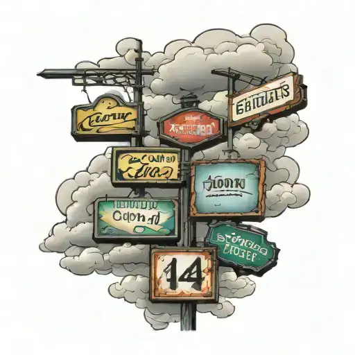 Clouds Floating Street Signs 14Th & Kenneth