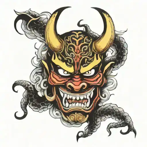 Hannya Mask With Snake