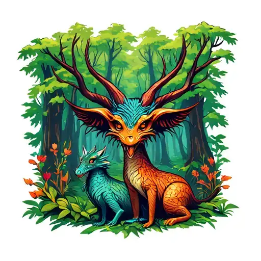 Creatures In A Forest