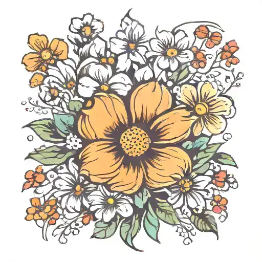 Wild Flowers With Dog Paw Prints