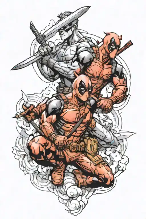 Michelangelo And Deadpool Full Sleeve