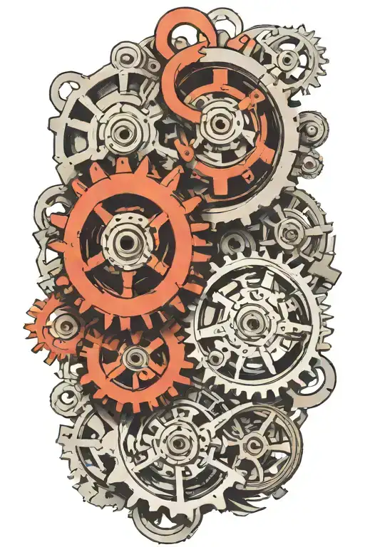 Mechanical Gears Intertwined
