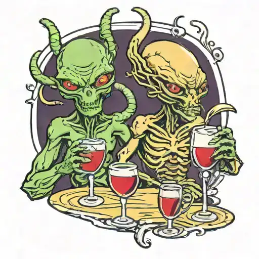 Aliens With Drinks Wine
