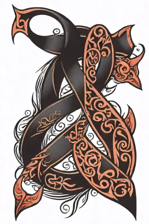 Cancer Ribbon Tribal