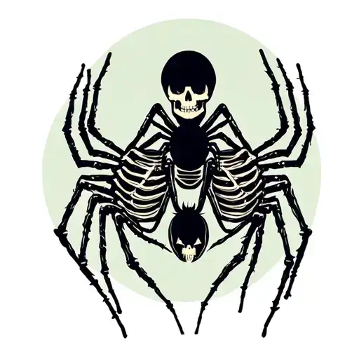 Spiders And Spooky Emo Skeletons Holding Hands Halloween Theme