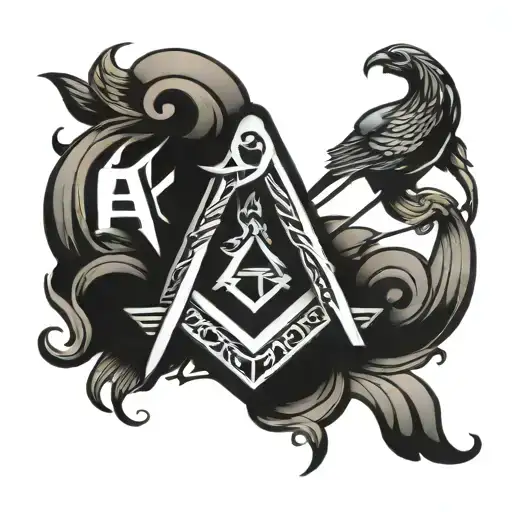 Masonic Symbol With Letters Ae