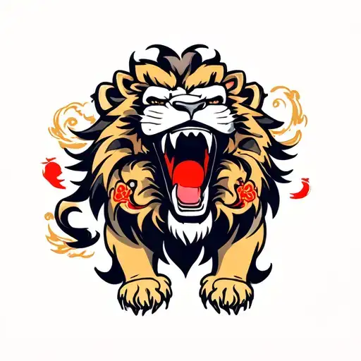 Japanese Lion Roaring