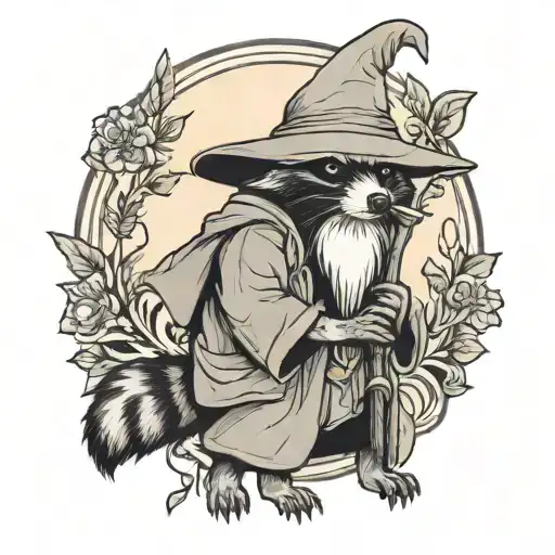 Simple Raccoon Dressed As Gandalf