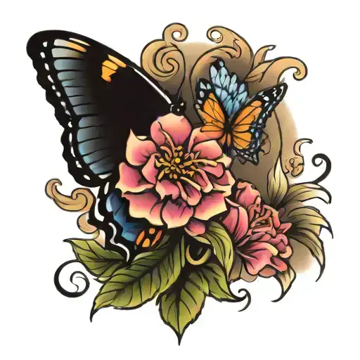 Flower With Butterfly