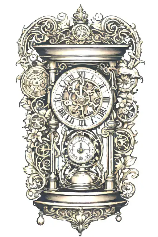 Hourglass With Steampunk Clock Melting