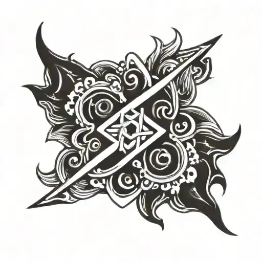 Hand Band With Simple Design And Thunder Like Design Which Indicates S