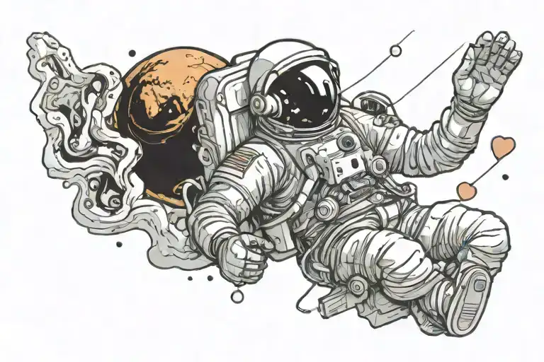 Astronaut Meditating Showing Balance Of Heart And Mind