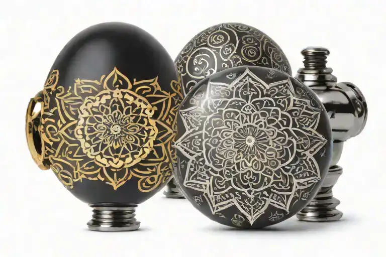 Motorbike Gear Shift Knob With Intricate Mandala