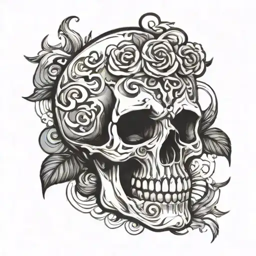 Skull And Smoke Swirling