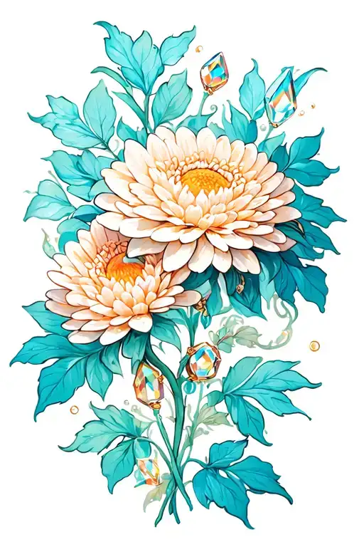 Chrysanthemum And Topaz Gem