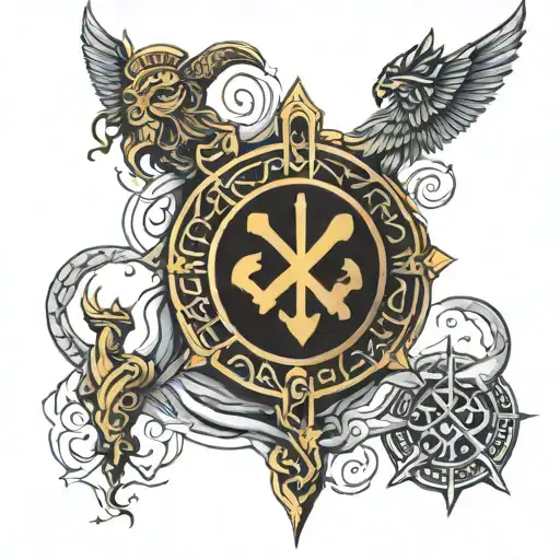 Tattoo On The Forearm Runes Viking Warriors Valhalla