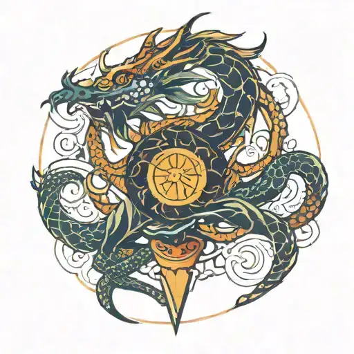 Gemini's Dragon With Warrior Protector & Shining