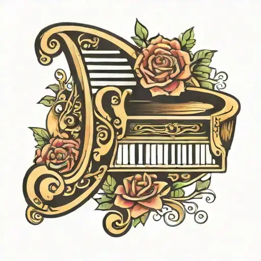 S Letter With Piano Key