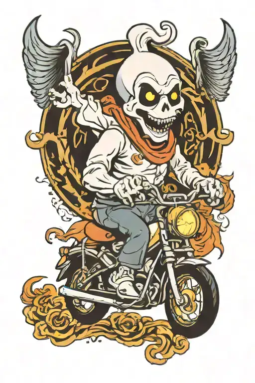 Casper The Friendly Ghost On Biker Bike