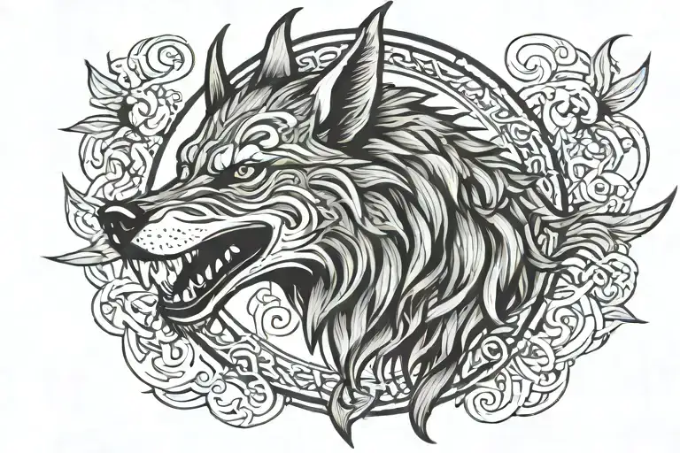 Viking Fenrir Viking Norse Wolf