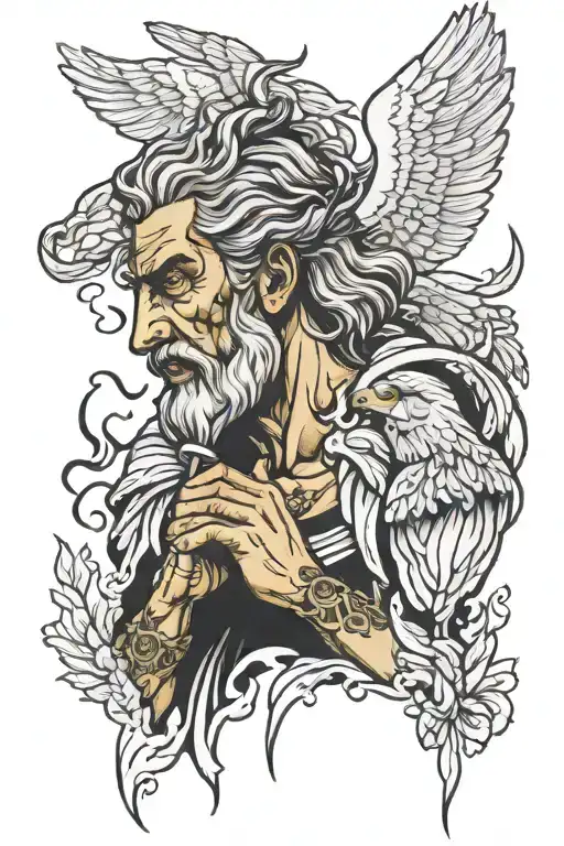 Crying Zeus With Hawk