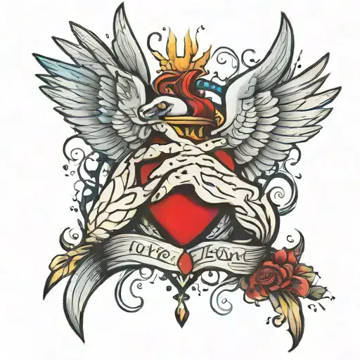 Love And Freedom Standing With Clasped Hands