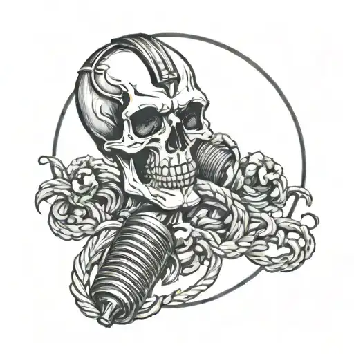 Skull Microphone Intertwined