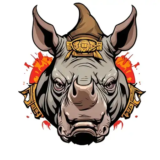 Rhino Head Soldier Agressiv
