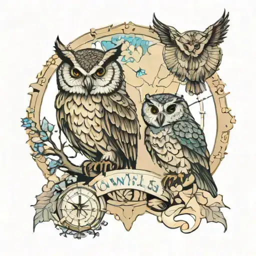 Owls And Map
