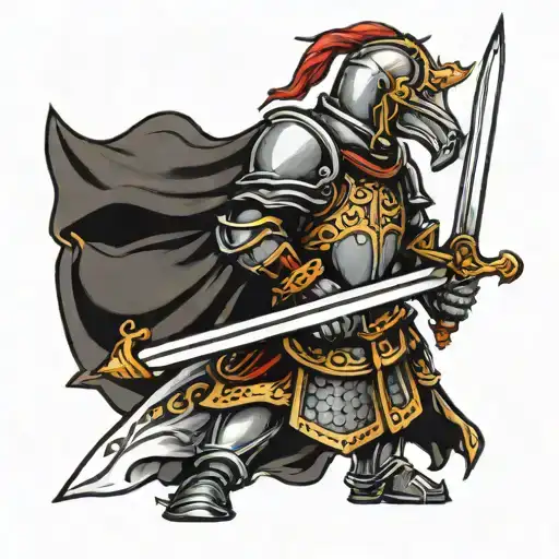 Knight Holding A Sword
