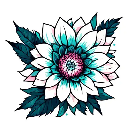 Dahlia Geo Symteric Shapes Tatto Mood