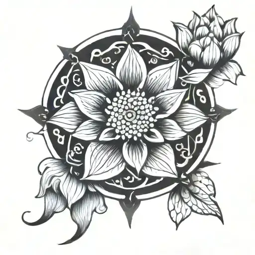 Joy Fish Dharma Wheel Lotus Flower Arm