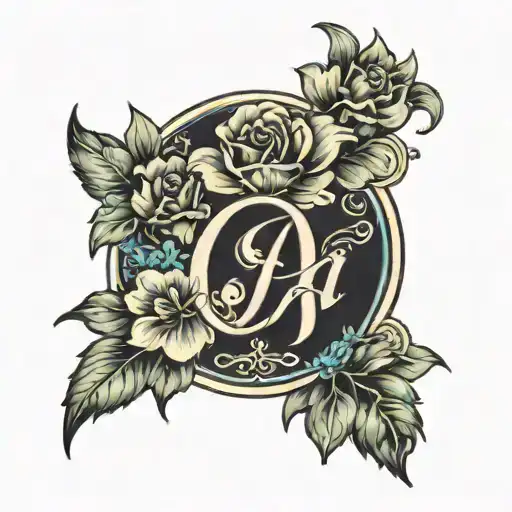 The Name D'andria With Flowers