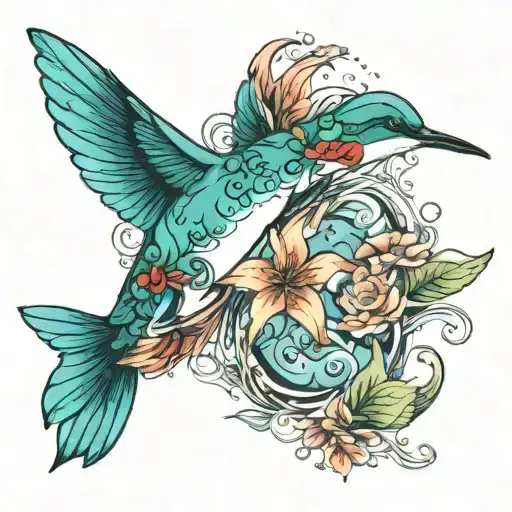 Hummingbird Dolphin Swimming Together