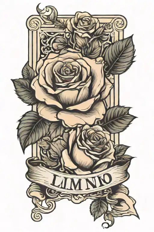 Roses With A Banner With The Name Liam