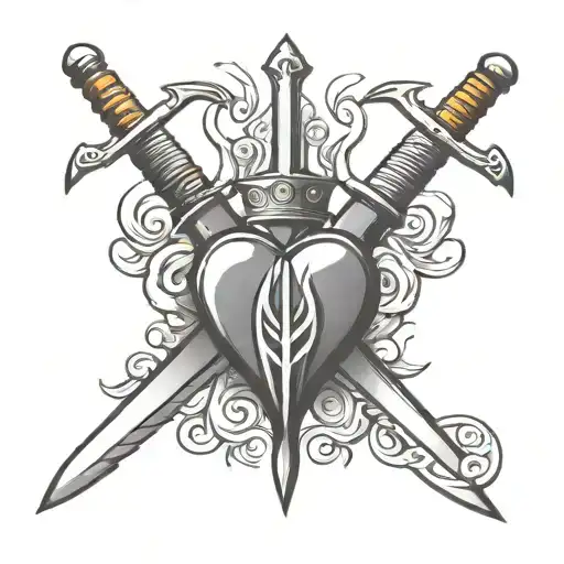 Three Swords In Front Of A Heart