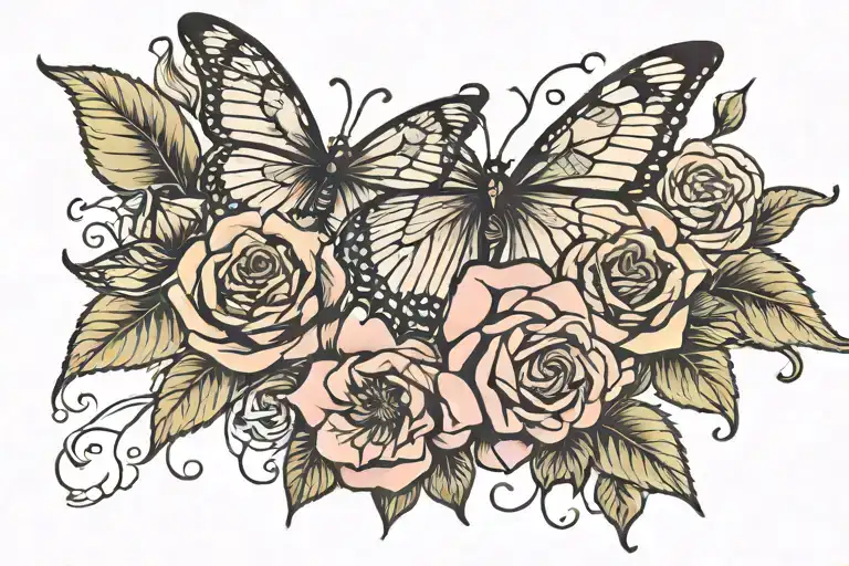 Roses Butterflys