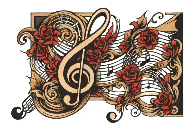 Musical Notes Flowing