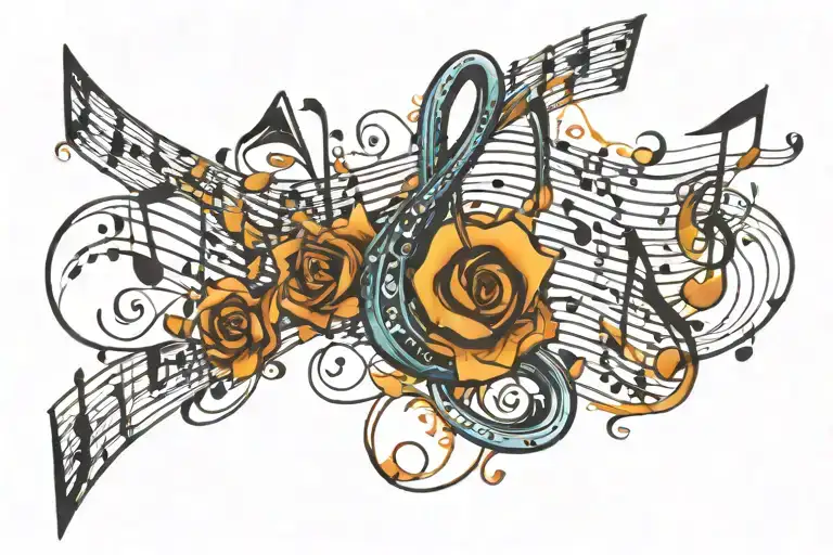 Musical Notes Flowing