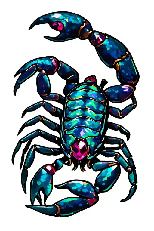 Scorpion With Ruby And Opal Birth Stone