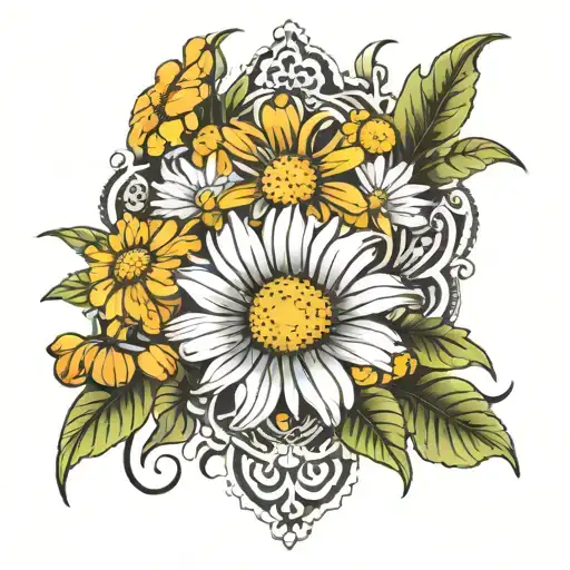 Daisies And Marigolds