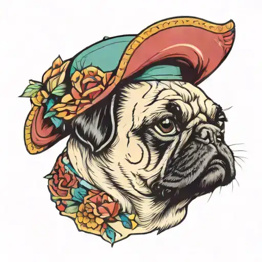 Pug With A Strawhat