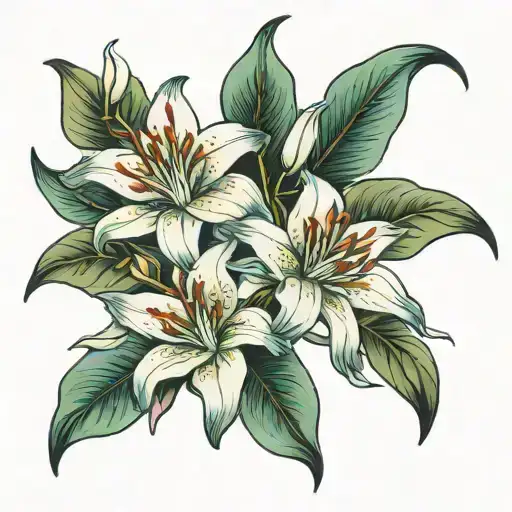Flower Lilies Intertwined