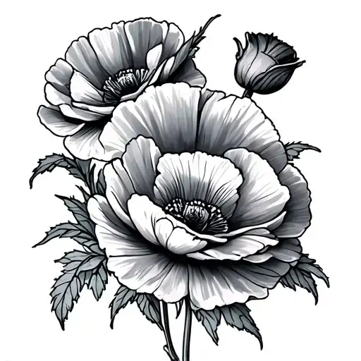 Carnation And Poppy Flower