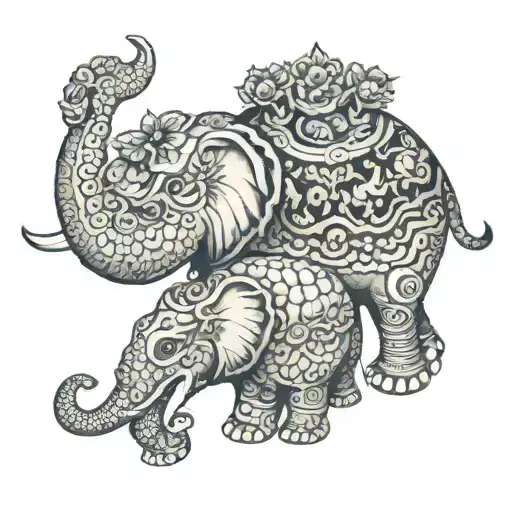 Elephant And Turtle Playing